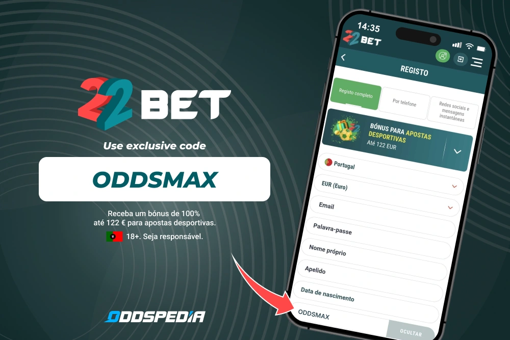 22bet Bónus boas-vindas