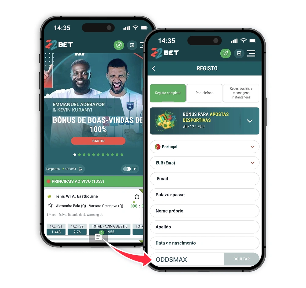 22bet registro