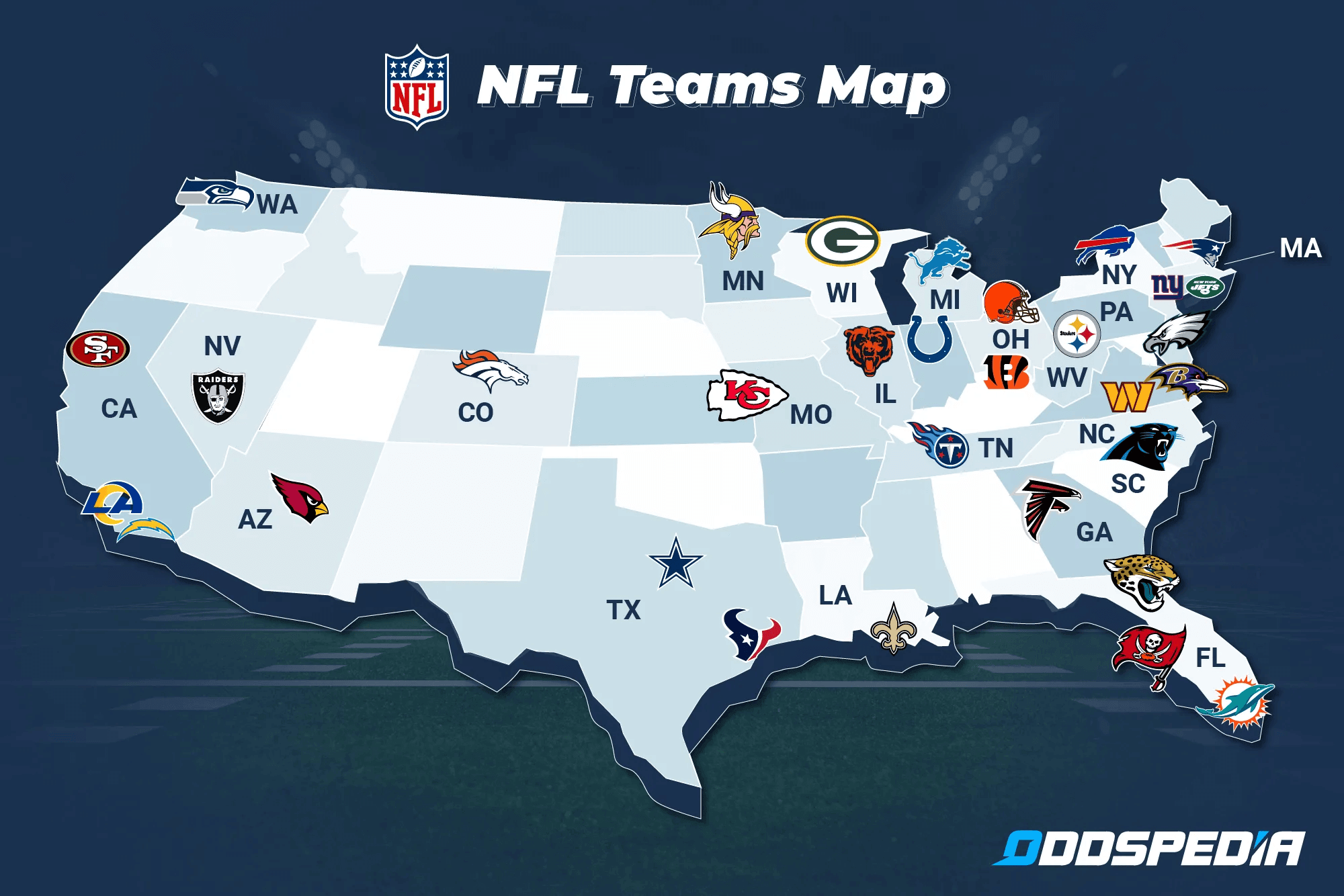 NFL Teams Map: A Guide to Team Locations and Stadiums