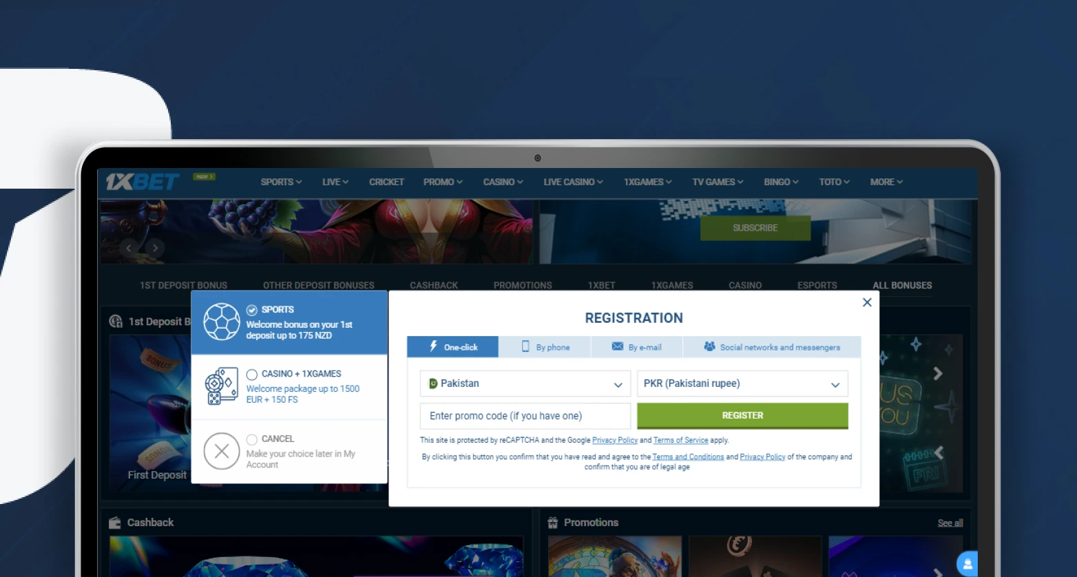 The 1xBet Pakistan promo code is perfect for new users.