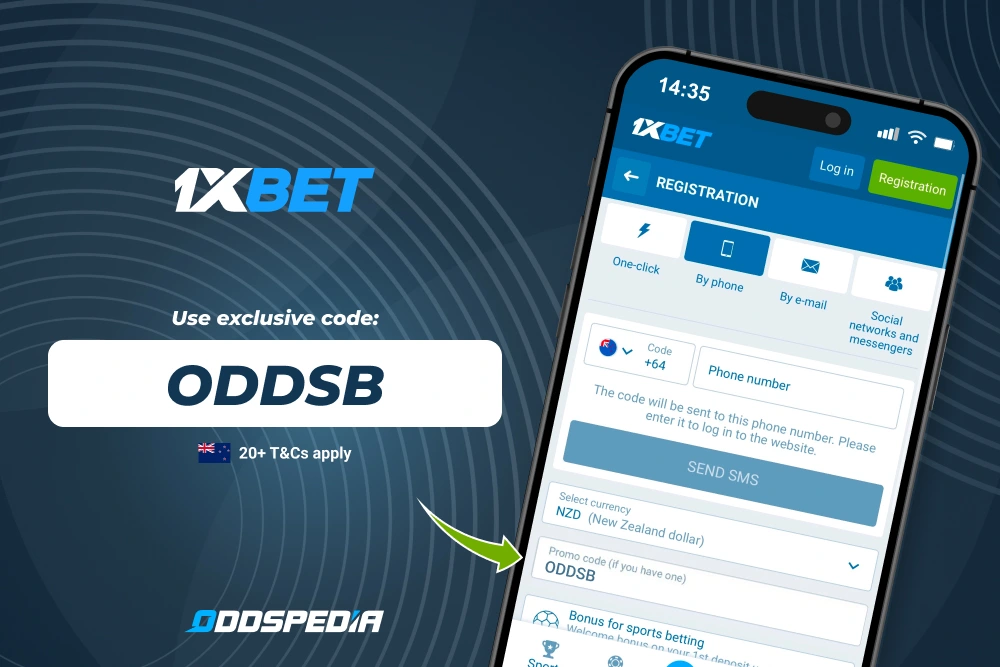 Captura de pantalla del bono 1xbet en móvil