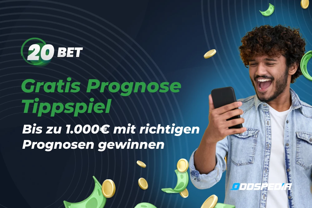 Screenshot der 20bet Webseite mit Bonusangeboten und Spieloberfläche
