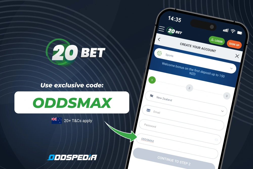 Interfejs logowania w aplikacji 20bet na telefonie