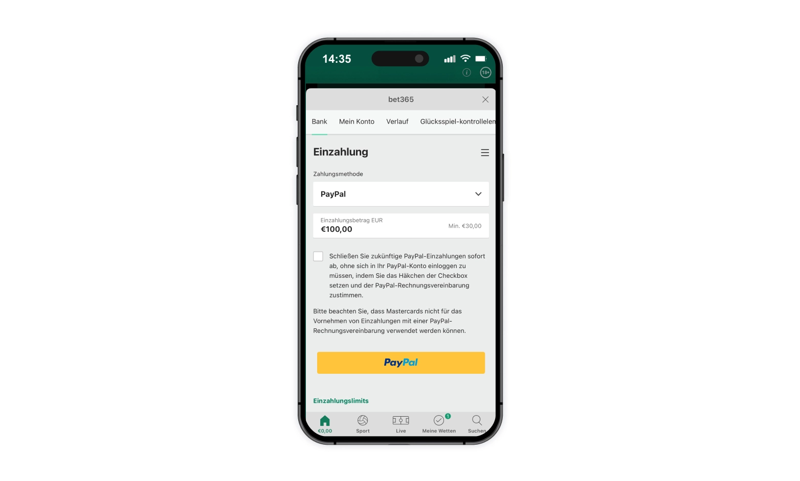 bet365 Einzahlung
