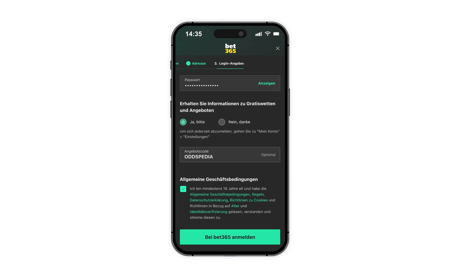 bet365 Bonus Code Eingabe