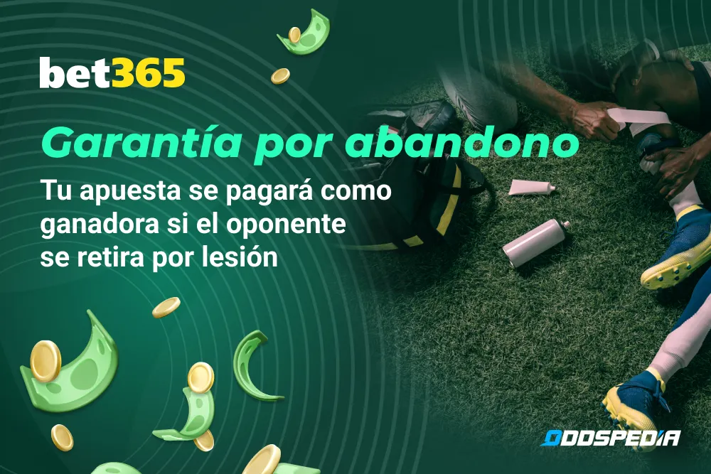 Tenis garantía por abandono en bet365