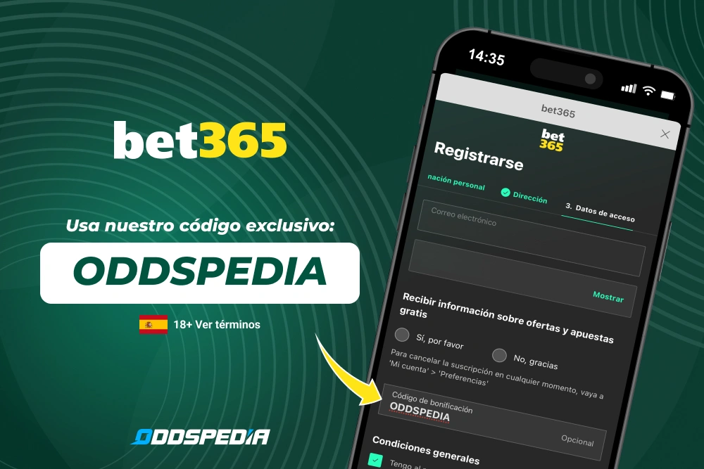 Código de bonificación de bet365