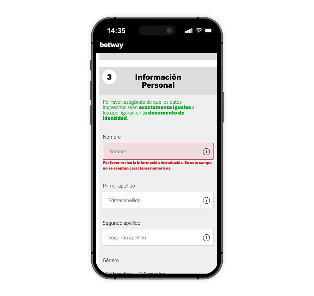 Rellena tus datos personales