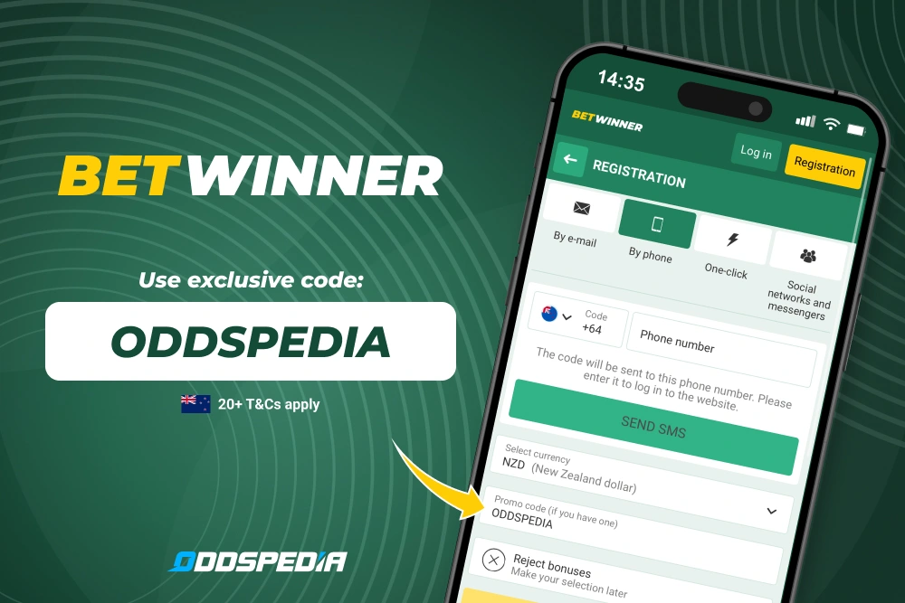 Captura de pantalla de la interfaz móvil de BetWinners mostrando opciones de bonos