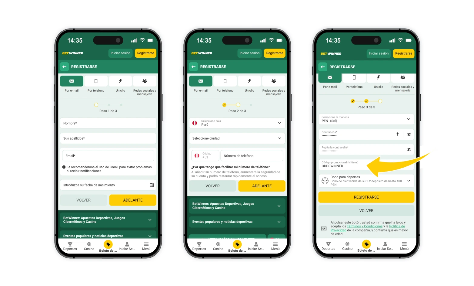Código promocional BetWinner Perú