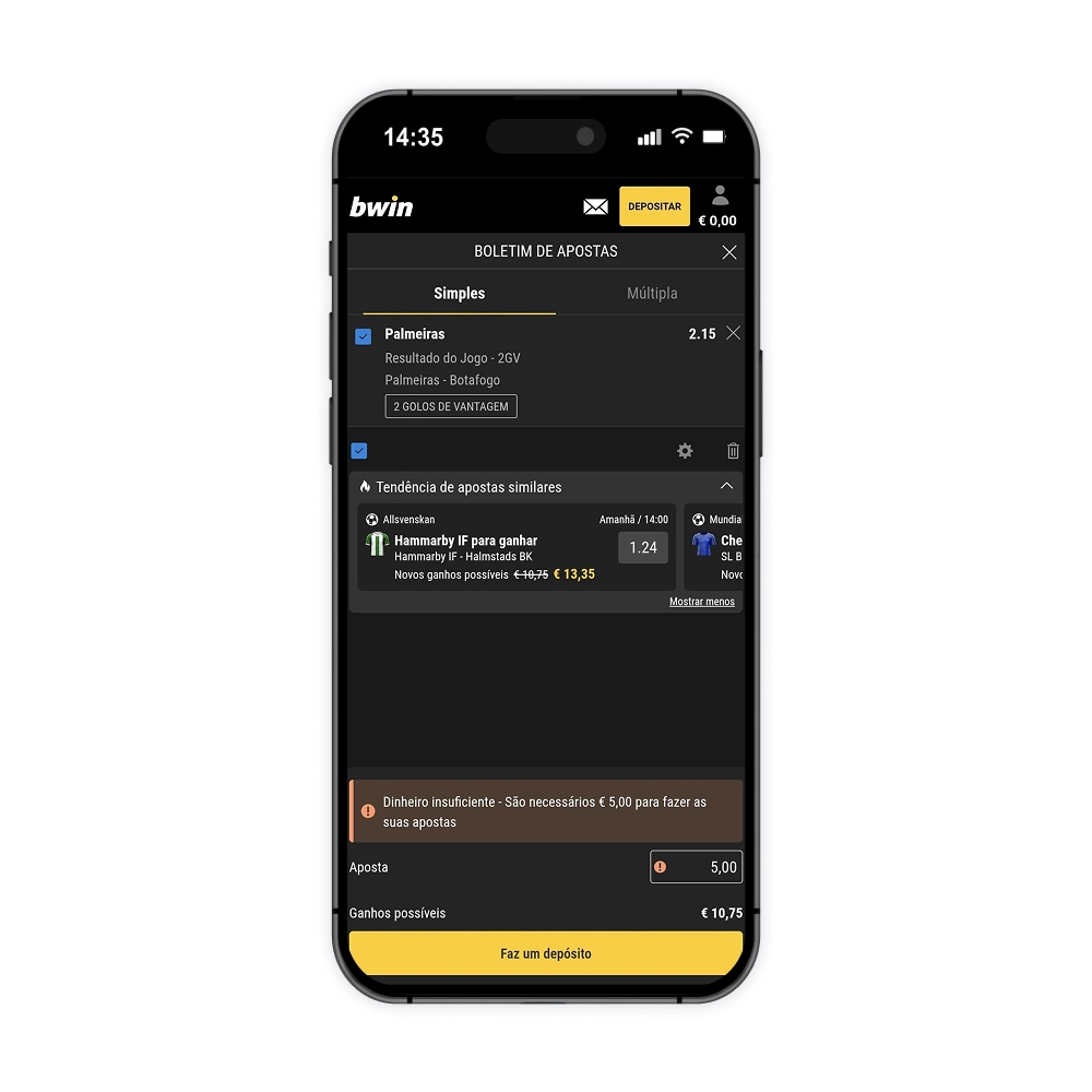 Escolha o método de pagamento populares da Bwin
