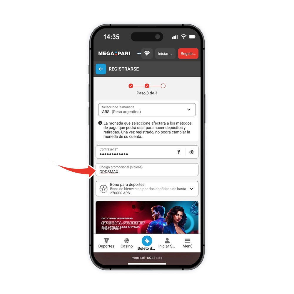 Código promocional Megapari Argentina