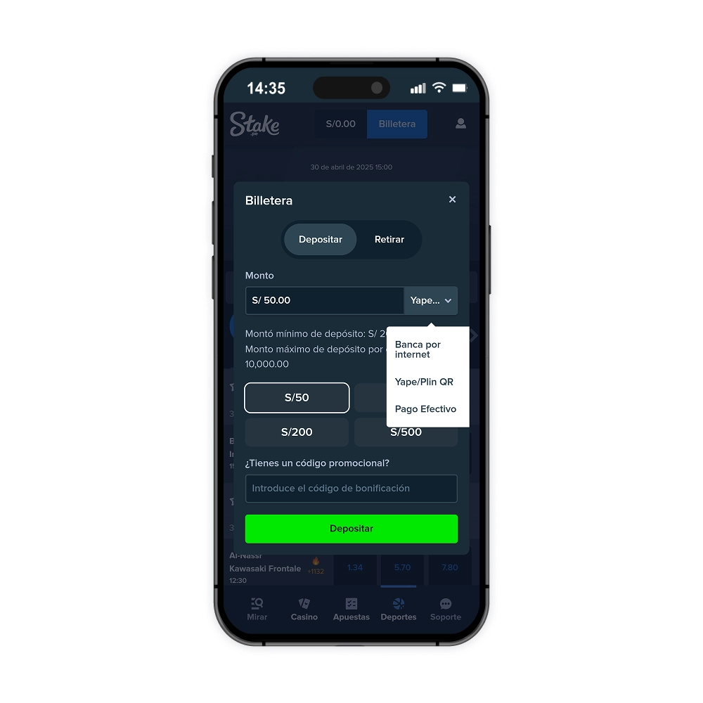 Código promocional de Stake Perú