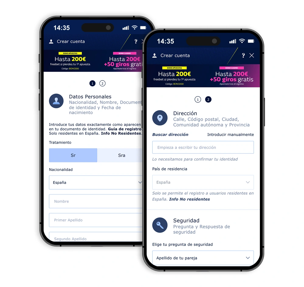 Interfaz de William Hill